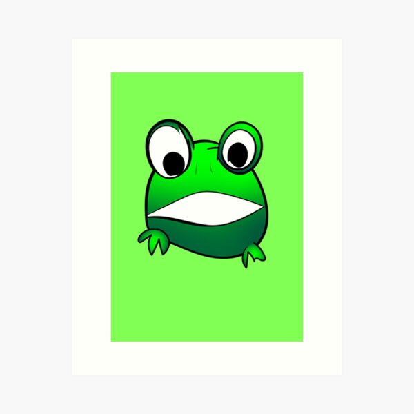 Animated Green Frog Art Prints for Sale