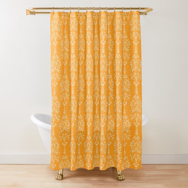 Curvy Damask - Golden Shower Curtain