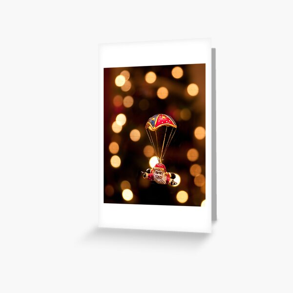 Parachutisme Père Noël Carte de vœux
