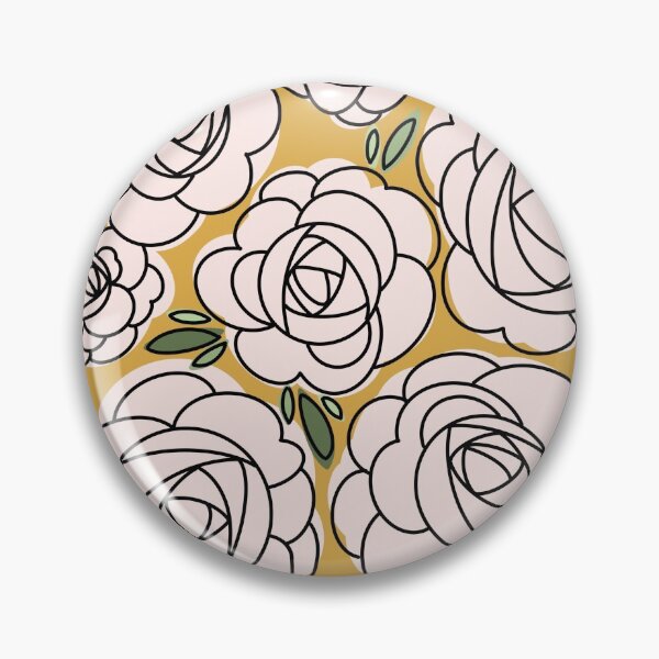 Item preview, Modern White Iceberg Roses - Goldenrod background designed and sold by linesbymichelle.