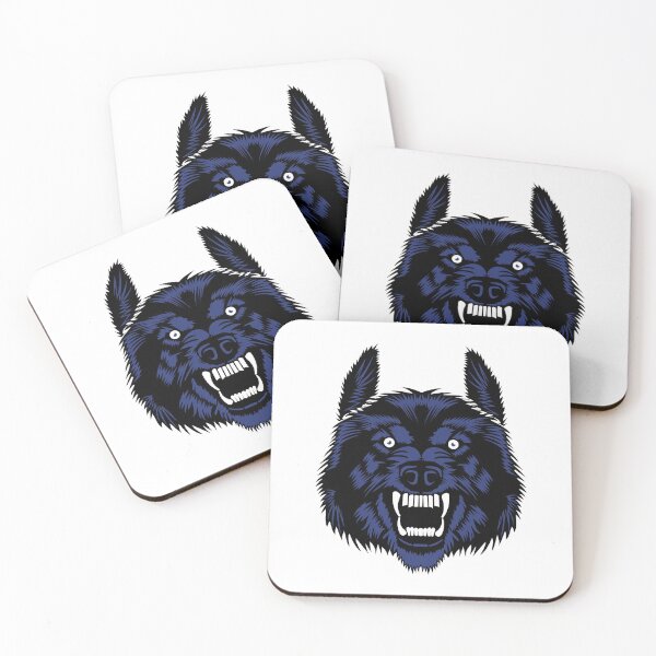 Item preview, Wolf Face In Blue & Black Color - Fluffy Hairs Looking Scary designed and sold by creativeloog.