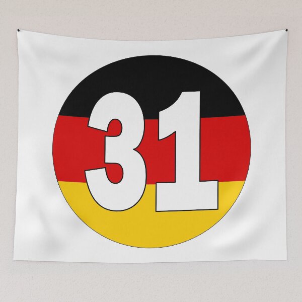 Item preview, Number 31 with Germany flag on the background designed and sold by AllShirts21.