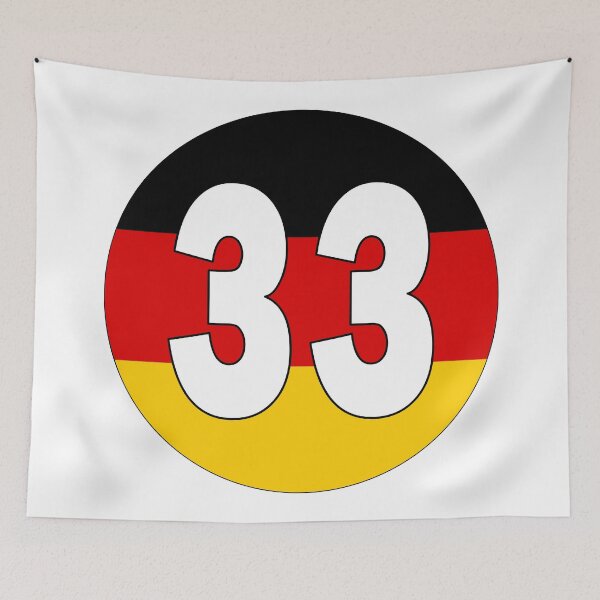 Item preview, Number 33 with Germany flag on the background designed and sold by AllShirts21.
