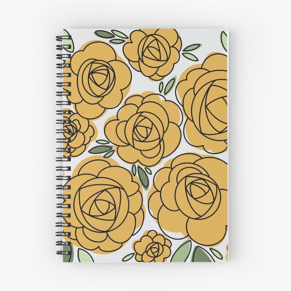 Item preview, Modern Goldenrod Iceberg Roses - grey background designed and sold by linesbymichelle.
