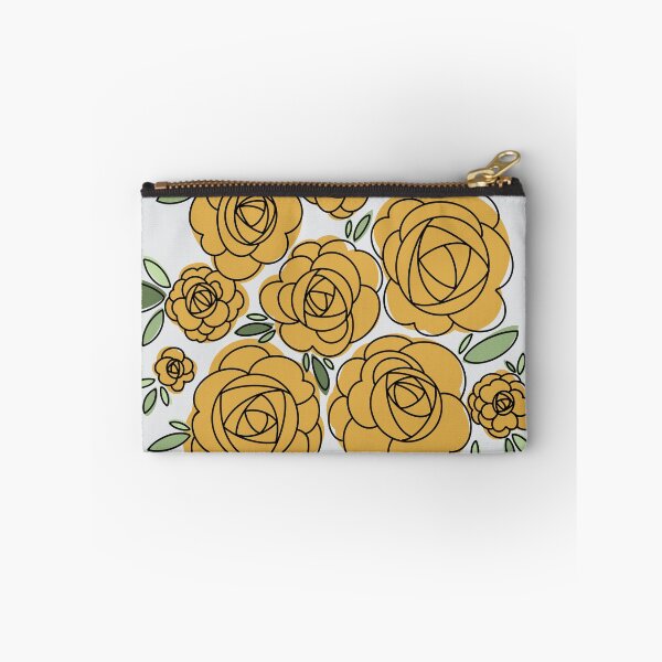 Item preview, Modern Goldenrod Iceberg Roses - grey background designed and sold by linesbymichelle.