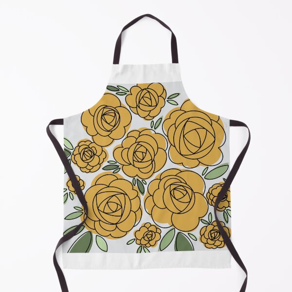 Item preview, Modern Goldenrod Iceberg Roses - grey background designed and sold by linesbymichelle.