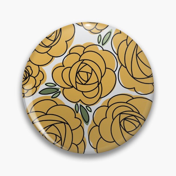 Item preview, Modern Goldenrod Iceberg Roses - grey background designed and sold by linesbymichelle.