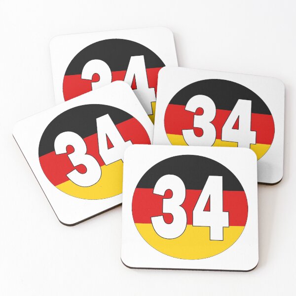 Item preview, Number 34 with Germany flag on the background designed and sold by AllShirts21.