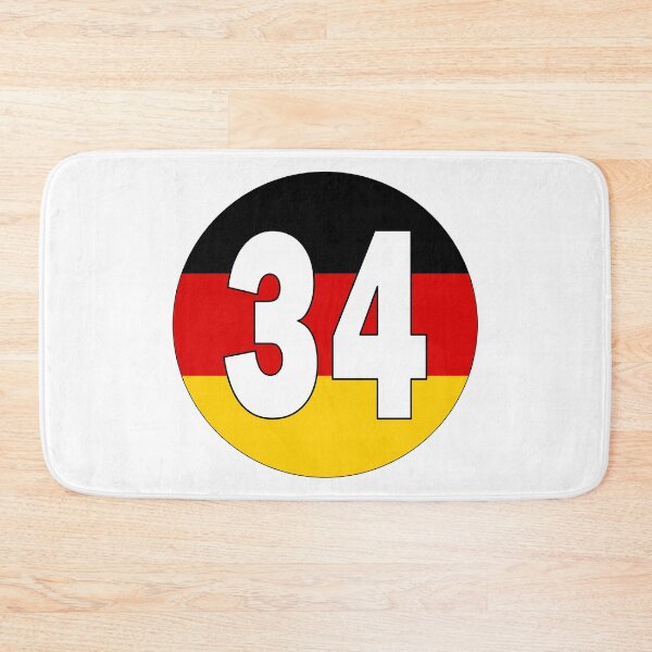 Item preview, Number 34 with Germany flag on the background designed and sold by AllShirts21.