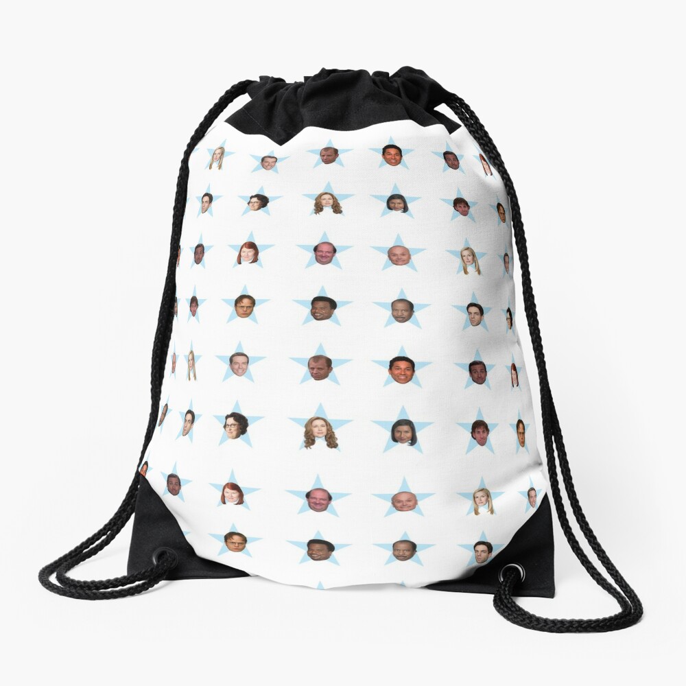 The Office Cast Star Stickers Drawstring Bag