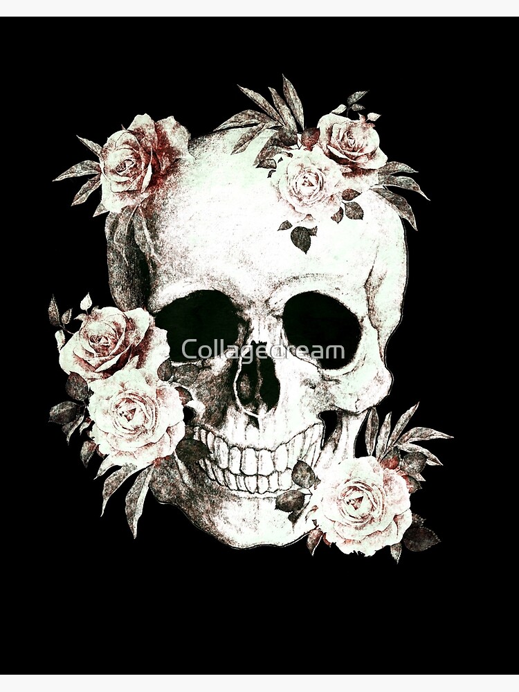 Skull anatomy - Floral - White
