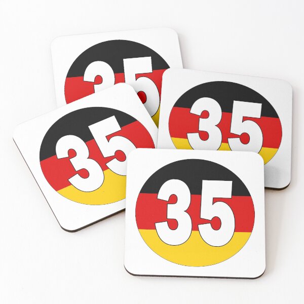 Item preview, Number 35 with Germany flag on the background designed and sold by AllShirts21.