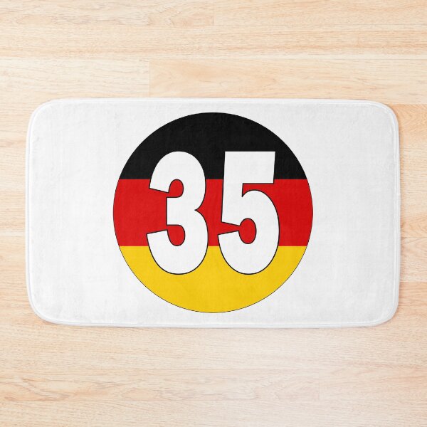 Item preview, Number 35 with Germany flag on the background designed and sold by AllShirts21.
