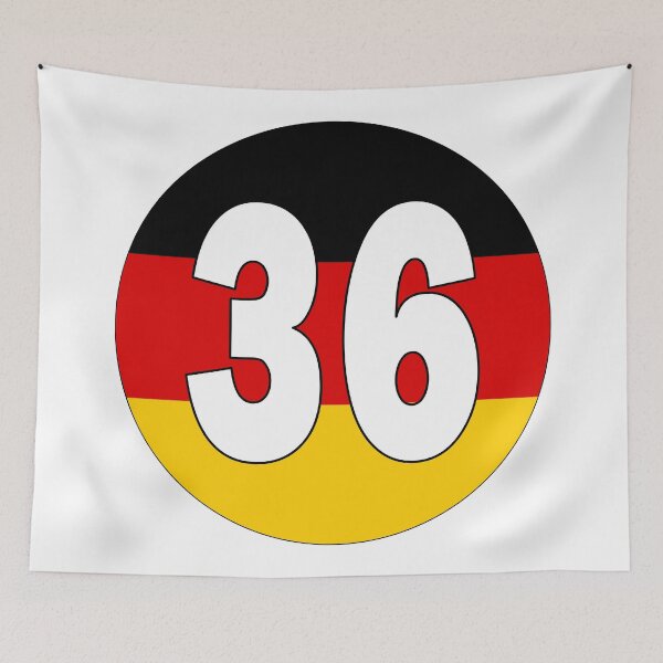 Item preview, Number 36 with Germany flag on the background designed and sold by AllShirts21.