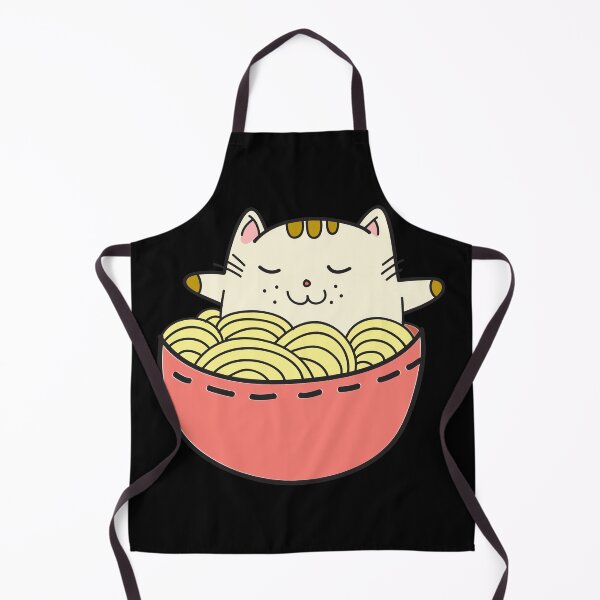 Item preview, Zen Kawaii Japanese anime cat in a ramen bowl designed and sold by Dogvills.