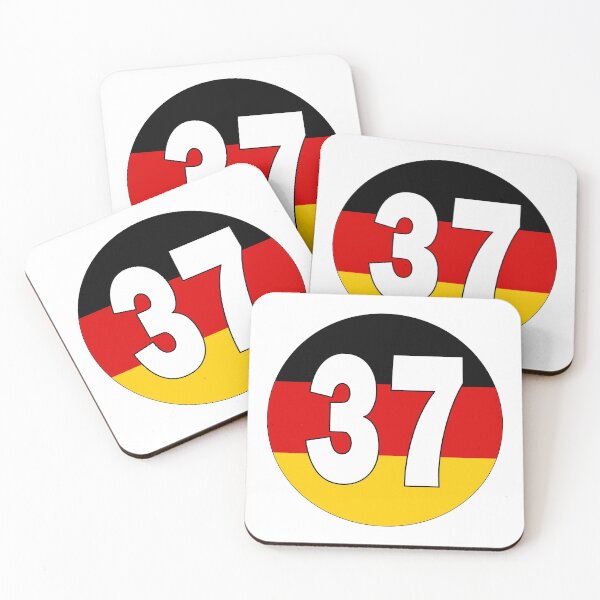 Item preview, Number 37 with Germany flag on the background designed and sold by AllShirts21.