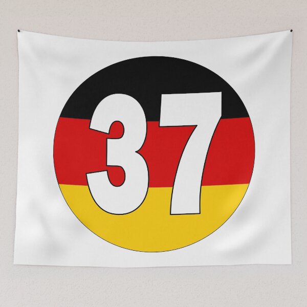 Item preview, Number 37 with Germany flag on the background designed and sold by AllShirts21.