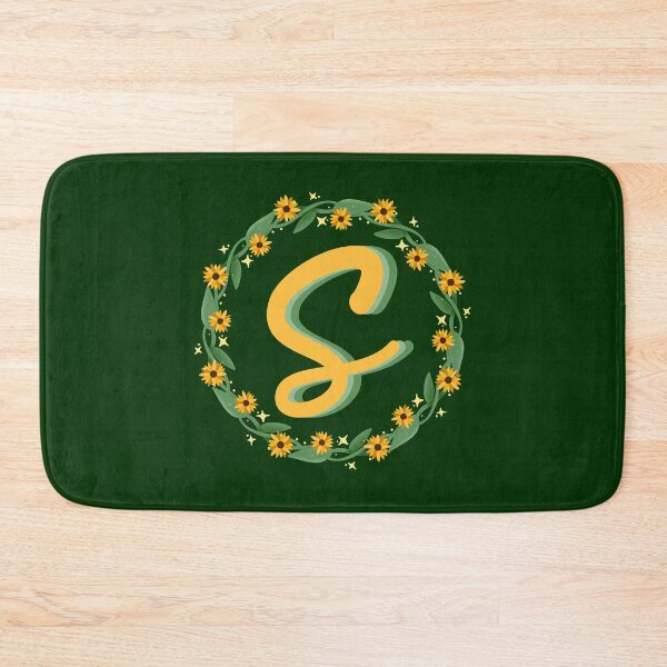 Item preview, S Monogram Sunflower Wreath designed and sold by lulubeeart.