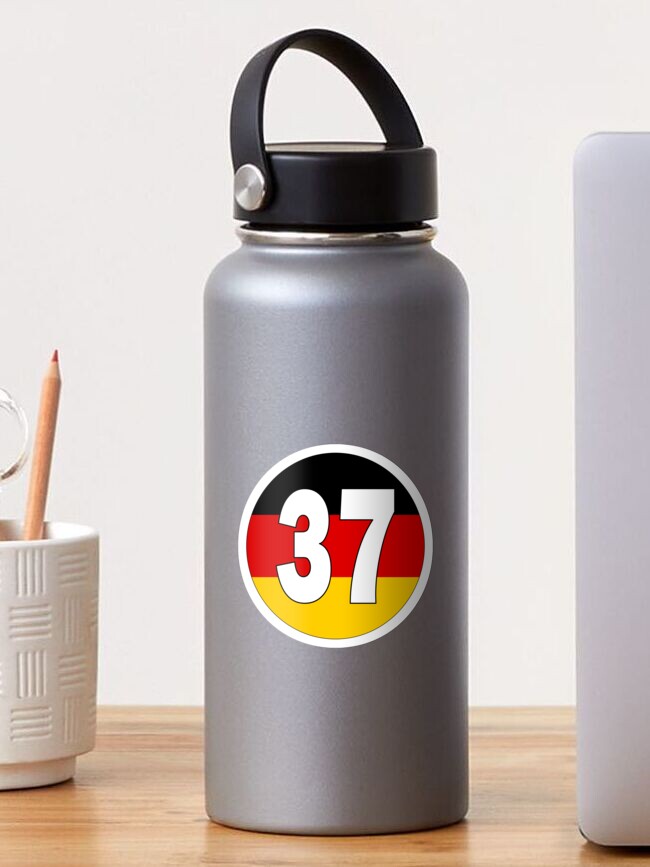 Number 37 with Germany flag on the background | Sticker