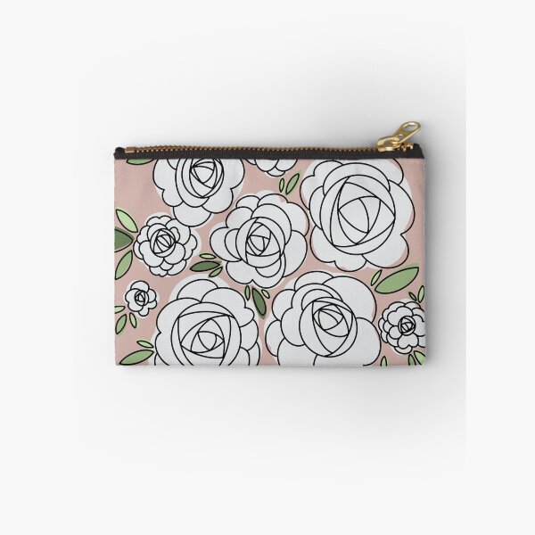 Item preview, Modern White Iceberg Roses - Pink background designed and sold by linesbymichelle.