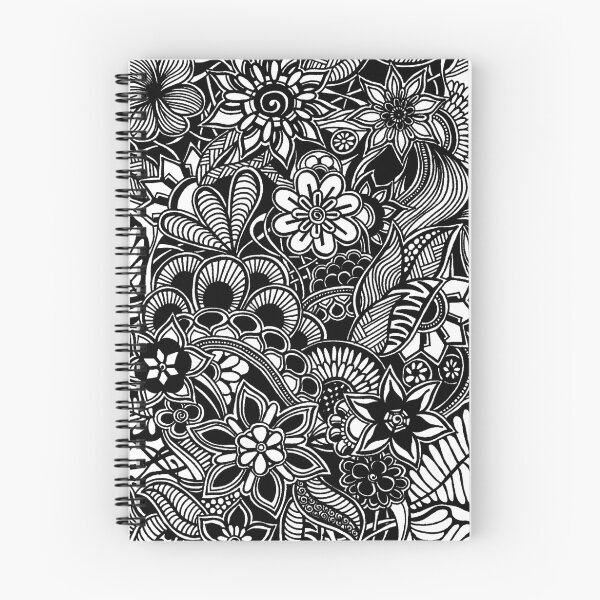Item preview, Gardens #5 Black and White Doodle Art designed and sold by hellomartywoods.