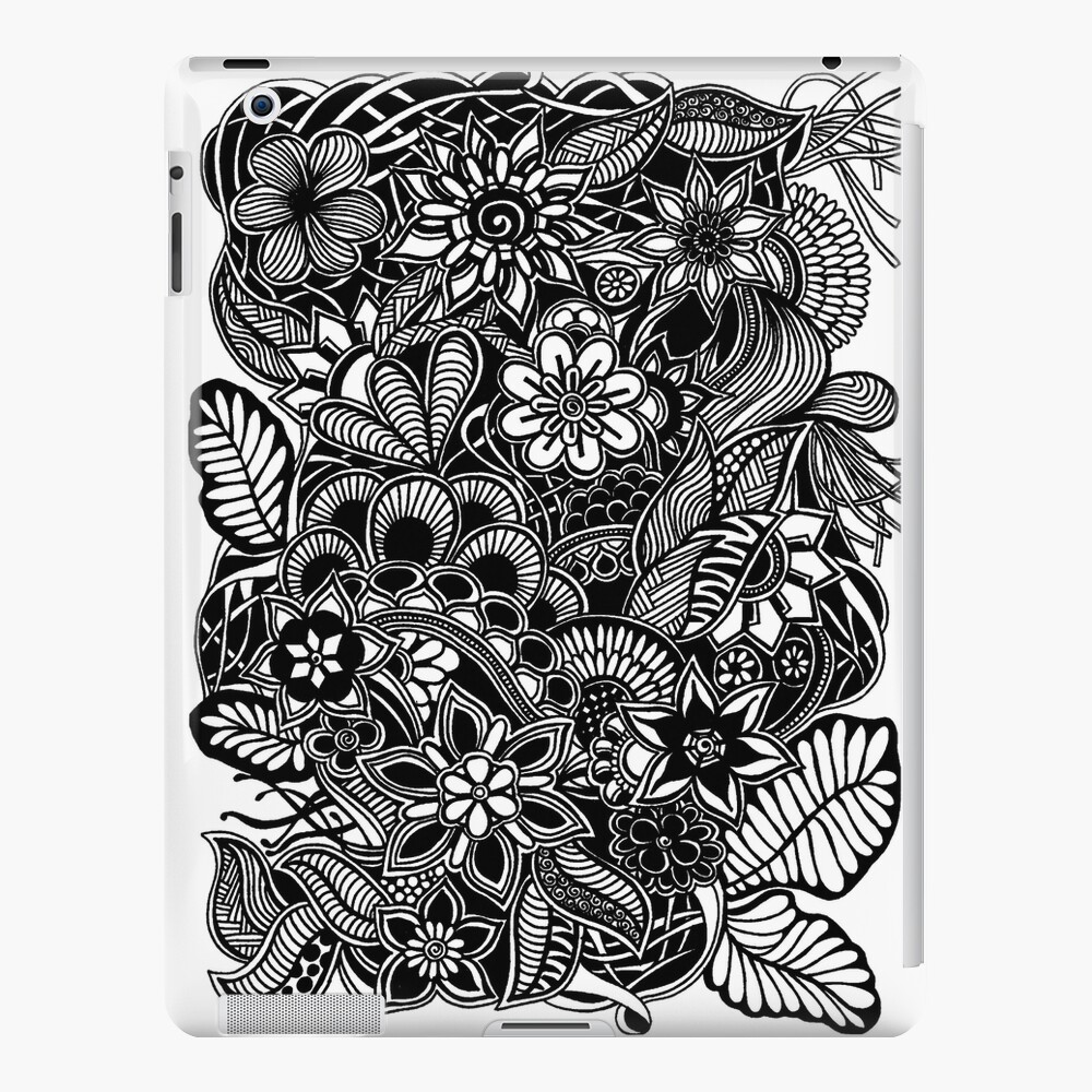 Taman Sari #2 black and white doodle art Notebook by hellomartywoods