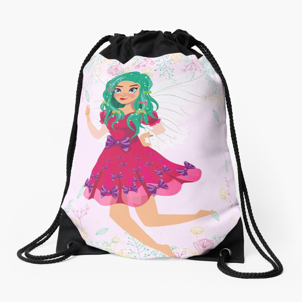Ruby The Ribbon Fairy At Play™ Drawstring Bag