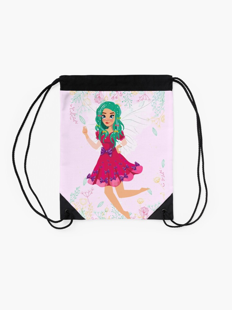 Alternate view of Ruby The Ribbon Fairy At Play™ Drawstring Bag