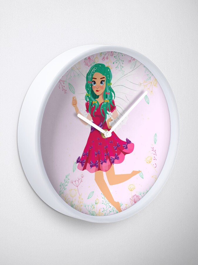 Thumbnail 2 of 4, Clock, Ruby The Ribbon Fairy At Play™ designed and sold by TeelieTurner.