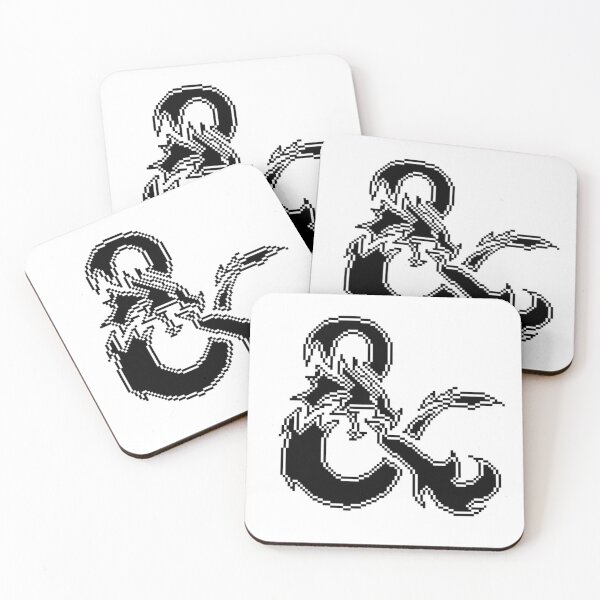 Item preview, 8-bit D&D dragon ampersand - white designed and sold by -phobox-.
