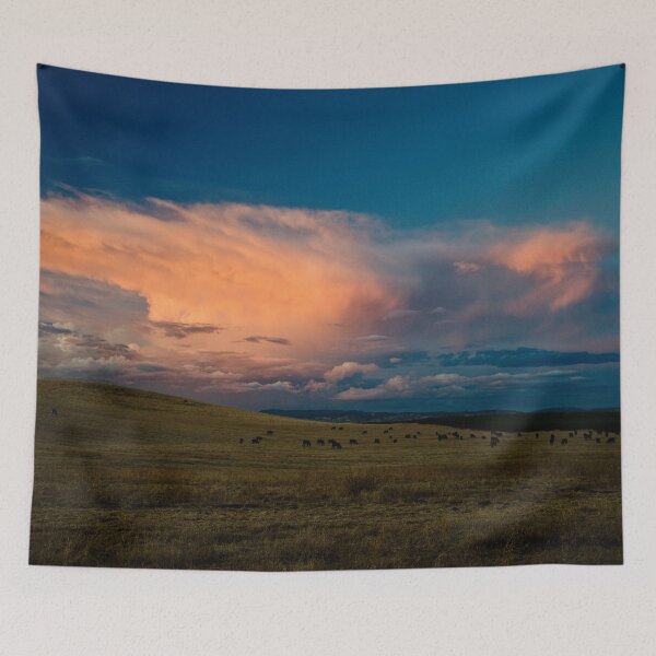 Item preview, Prairie Sunset Pink Clouds Landscape Photo Scenery designed and sold by JimNEmDesigns.