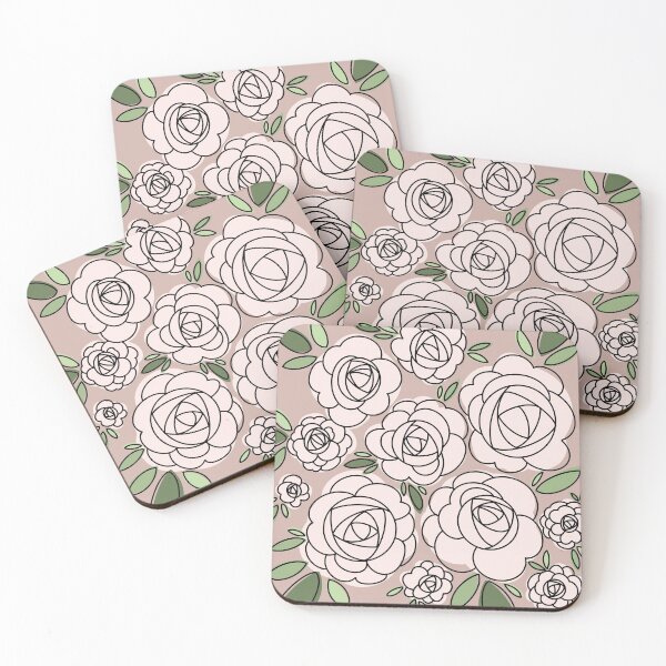Item preview, Modern Pink Iceberg Roses - Pink background designed and sold by linesbymichelle.