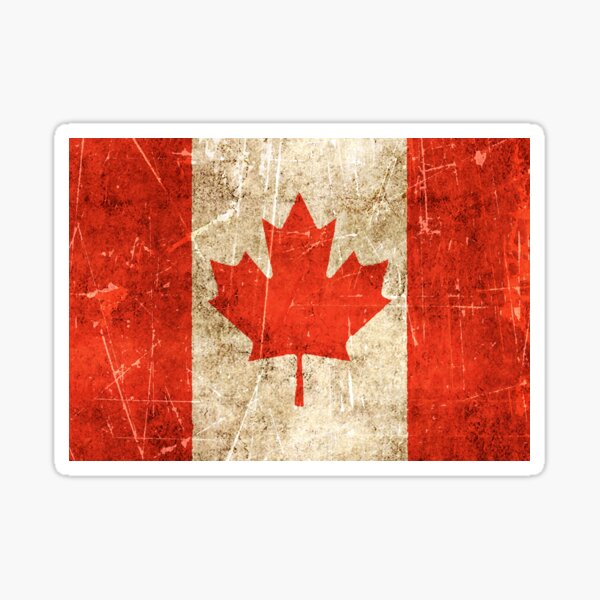 Canada    Flag    Vintage 1950's Style   Travel Decal Sticker 