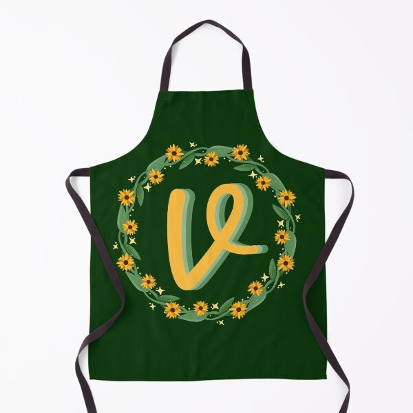 Item preview, V Monogram Sunflower Wreath designed and sold by lulubeeart.