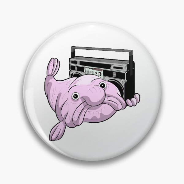 Artikelvorschau, Blobfisch mit Ghettoblaster entworfen und verkauft von Dwarf-Monkey.