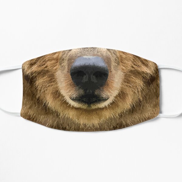 Grizzly Bear Face Flat Mask