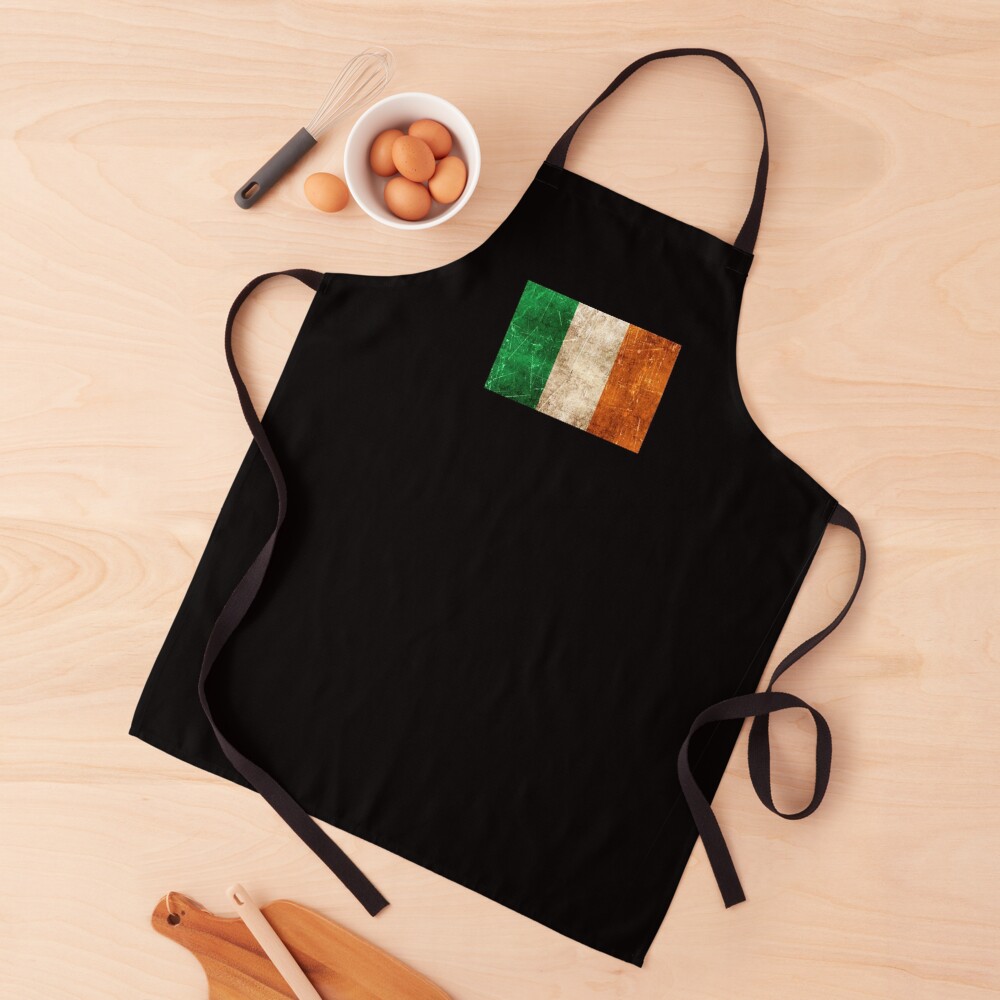 Vintage Aged and Scratched Irish Flag Apron