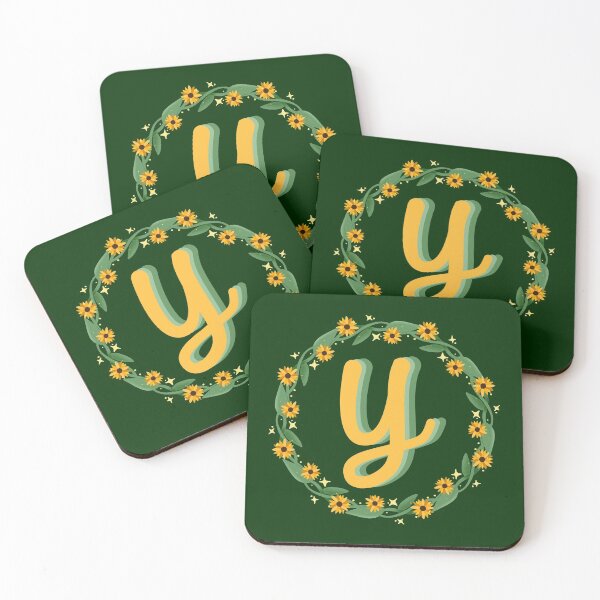 Item preview, Y Monogram Sunflower Wreath designed and sold by lulubeeart.