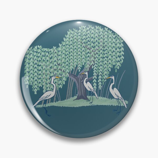 Item preview, Herons Flock near Willow Trees designed and sold by carabara.