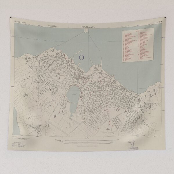 Item preview, Vintage Map of Reykjavik Iceland (1943) designed and sold by BravuraMedia.