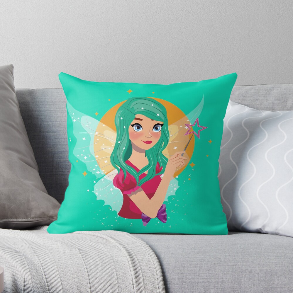 Ruby The Ribbon Fairy™ Throw Pillow