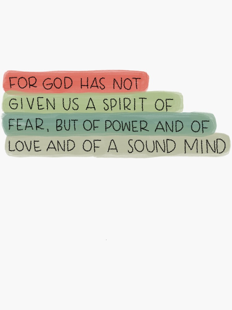 Thumbnail 3 of 3, Sticker, 2 Timothy 1:7 designed and sold by u08dcxxk.