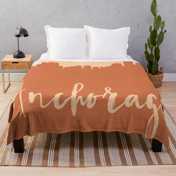 Artikelvorschau, ANCHORAGE ALASKA CITY SKYLINE DESIGNER EARTH TONES entworfen und verkauft von deificusArt.
