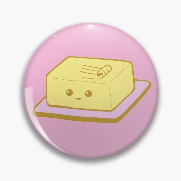Item preview, Cute Kawaii Butter on Pink Plate designed and sold by GrimButterfly.