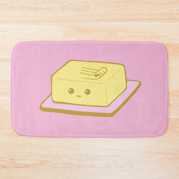 Item preview, Cute Kawaii Butter on Pink Plate designed and sold by GrimButterfly.