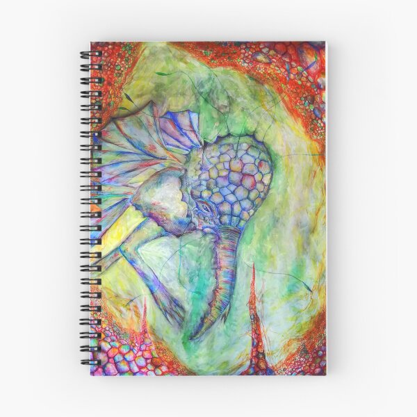 Item preview,  Elephants and insects are remembered flying through its colorful iridescent cave. The picture is painted with a glaze designed and sold by Lillian Berthel.