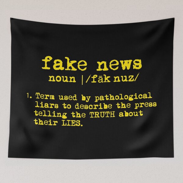 Item preview, fake news definition (yellow text) designed and sold by Thelittlelord.