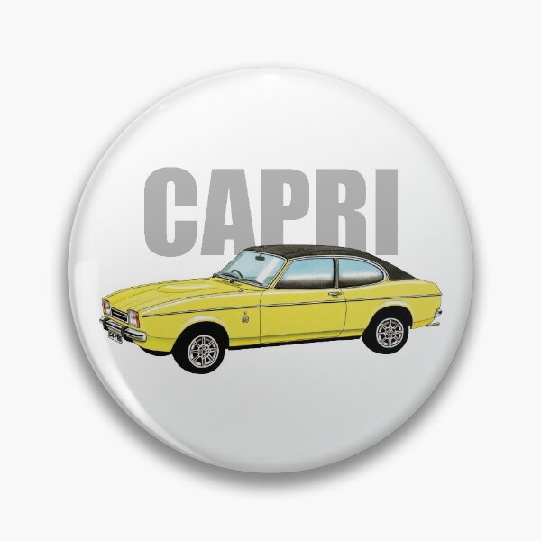 Item preview, Ford Capri II illustration with text designed and sold by Retroblast.