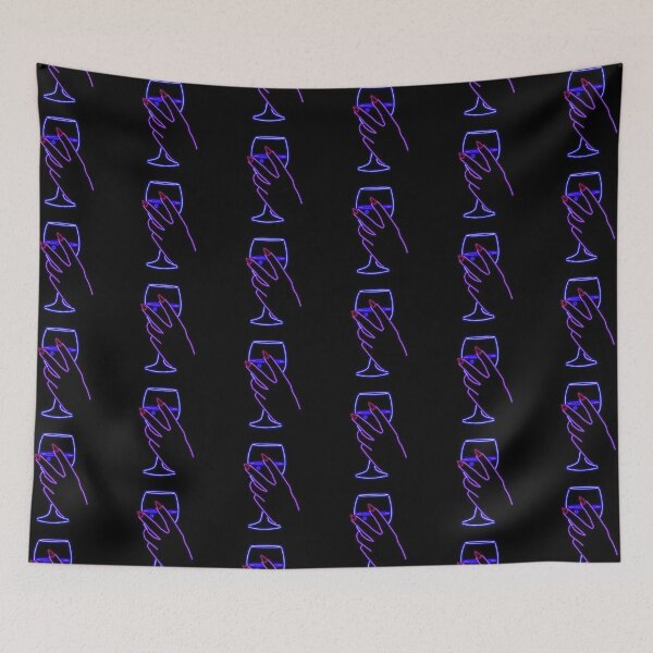 Item preview, Neon Glass of Wine - Blue designed and sold by LucieKvr.