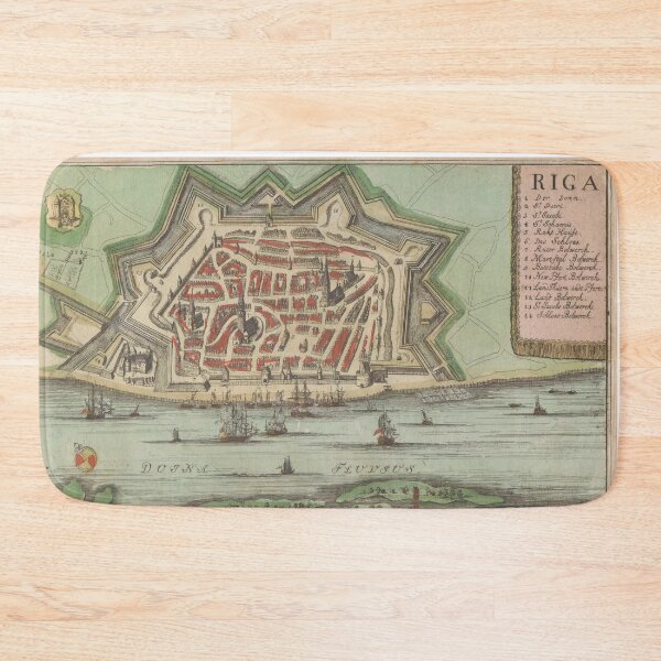 Item preview, Vintage Map of Riga Latvia (1735) designed and sold by BravuraMedia.
